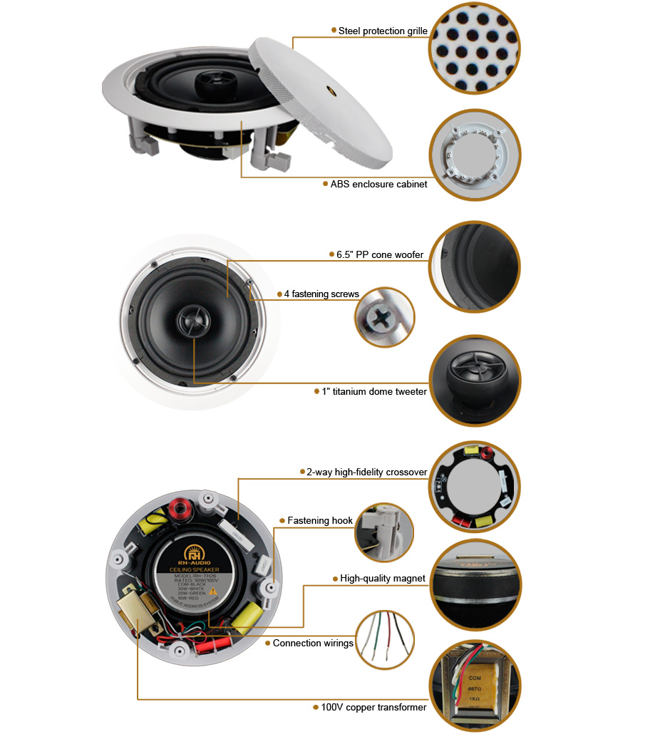 RH-AUDIO Ceiling Speaker RH-TH26 Product Details