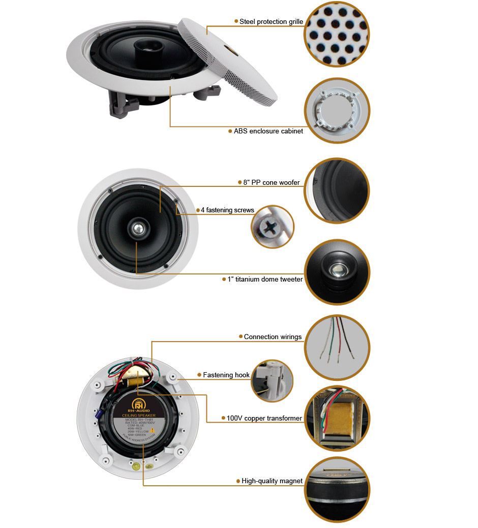 RH-AUDIO Ceiling Speaker RH-TH81 Product Details