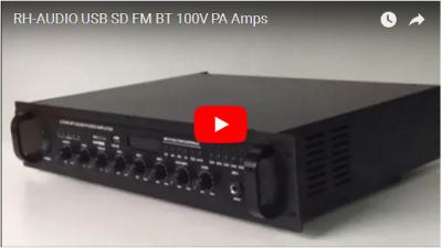 RH-AUDIO USB SD FM BT 100V PA Amps