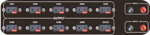 RH2813B 10 zone speaker selector speaker outputs