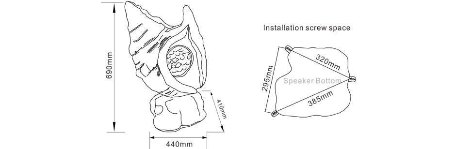 RH-AUDIO outdoor commercial speaker RH-KT38 Size