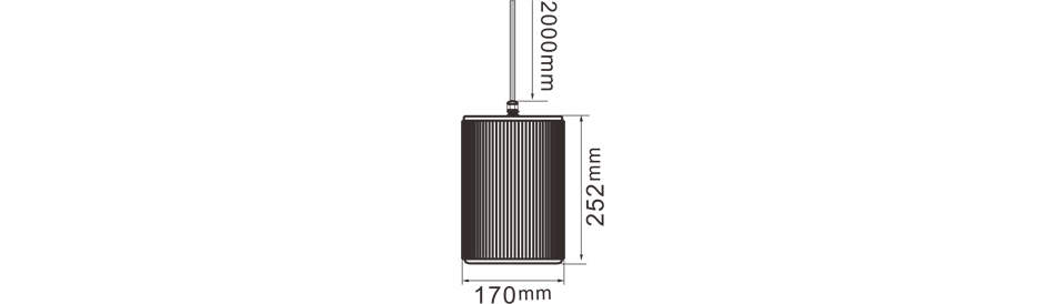 RH-AUDIO Aluminum Hanging Pendant Speaker RH-SL02 Size